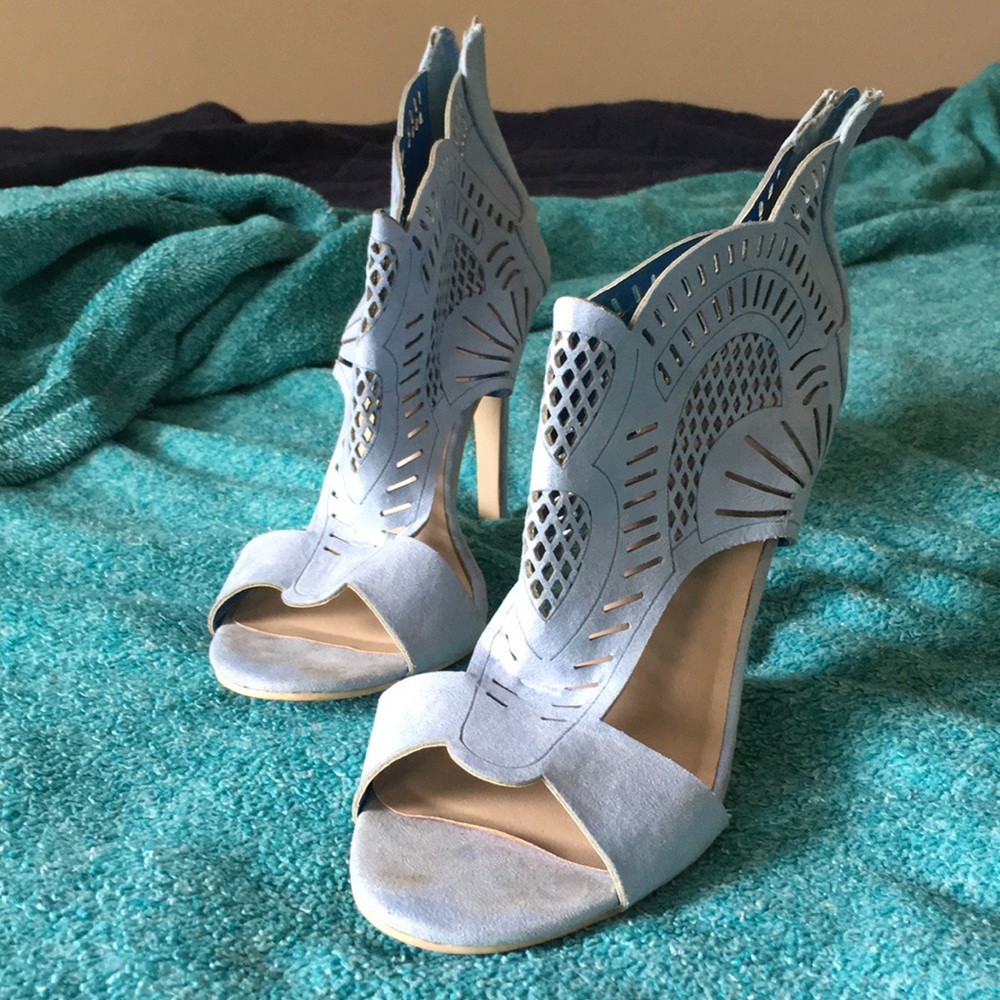 Blue high heels
